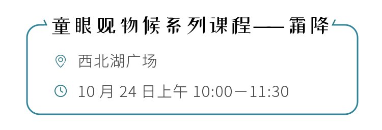 大课堂！有活动！霜降，公园大课堂喊孩子们来参加