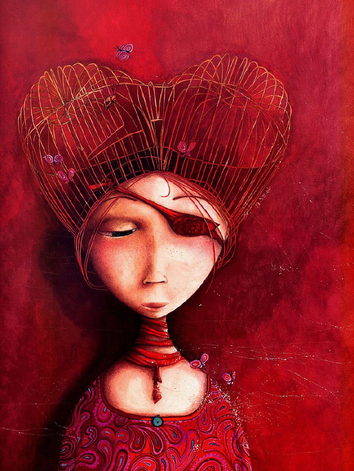 海贝卡·朵特梅-!插画师海贝卡·朵特梅-喜欢用不透明水彩作画,人物造型充满想象力并带有诡异气质