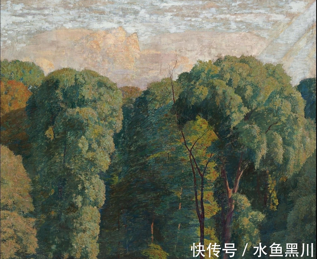 风景$印象派风景油画：他使用别致的小笔触描绘光，描绘阳光下的大自然