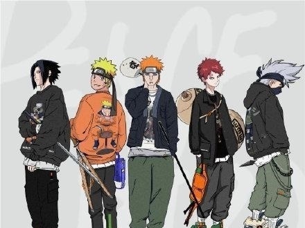 卡卡西|时尚现代风的《火影忍者》角色,漩涡鸣人变潮男,卡卡西神秘帅气