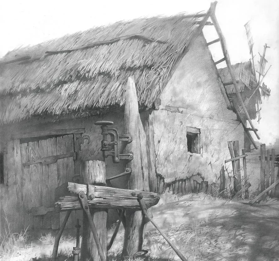 素描#笔法细腻的素描,光影感十足!