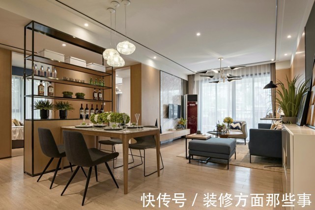 背景墙|98平将木质元素与蓝色融入细节,有质感