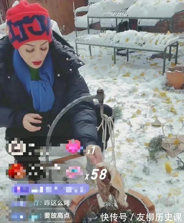 宁静直播在自家院里熏肉,专业操作引围观,网友:太接地气