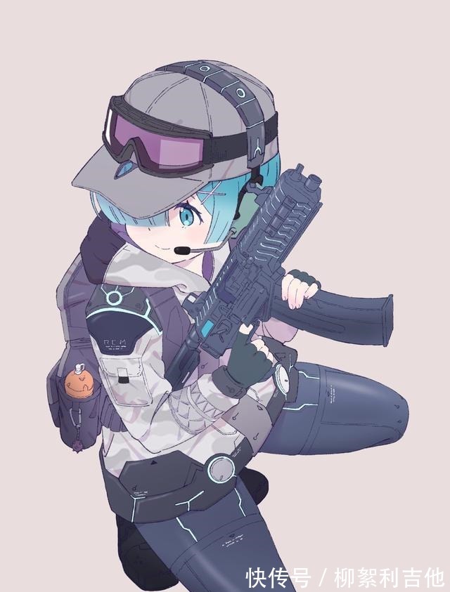 租借女友|画师把蕾姆画成“战术少女”，冲锋枪比魔法好用多了！