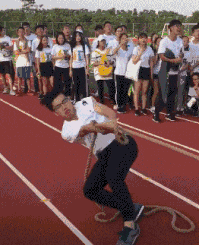 搞笑|搞笑GIF：拔河遇到这么敬业的队友，不赢都对不住他！