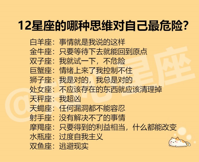 感情|12星座在感情中最让对方生气的地方，摩羯座暧昧对象太多