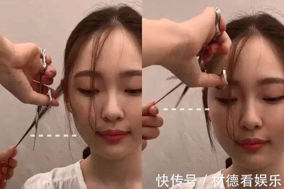 修剪 发型师解密不同脸型小脸关键,微秃女孩必学碎发发型修剪法!