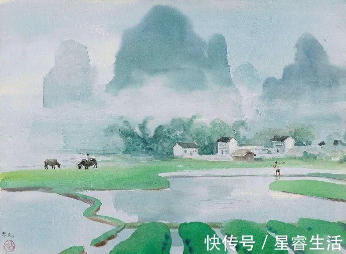 水彩&他被徐悲鸿称为“中国艺术界卓绝天才”,融入水墨意境的水彩,太美好了!