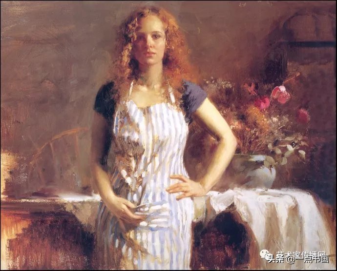 油画!皮诺德埃尼的油画人物,色彩斑斓,动静结合,光彩照人