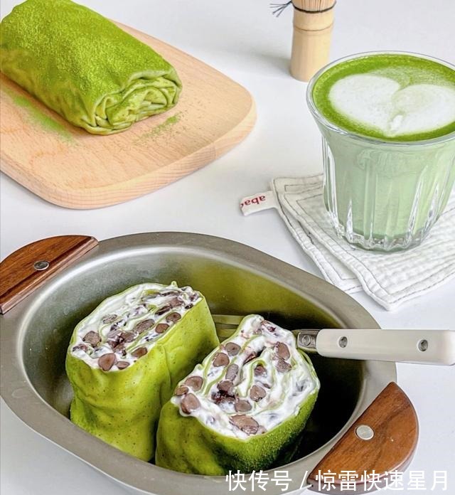 减脂甜品，吃不胖的，酸奶抹茶红豆毛巾卷！