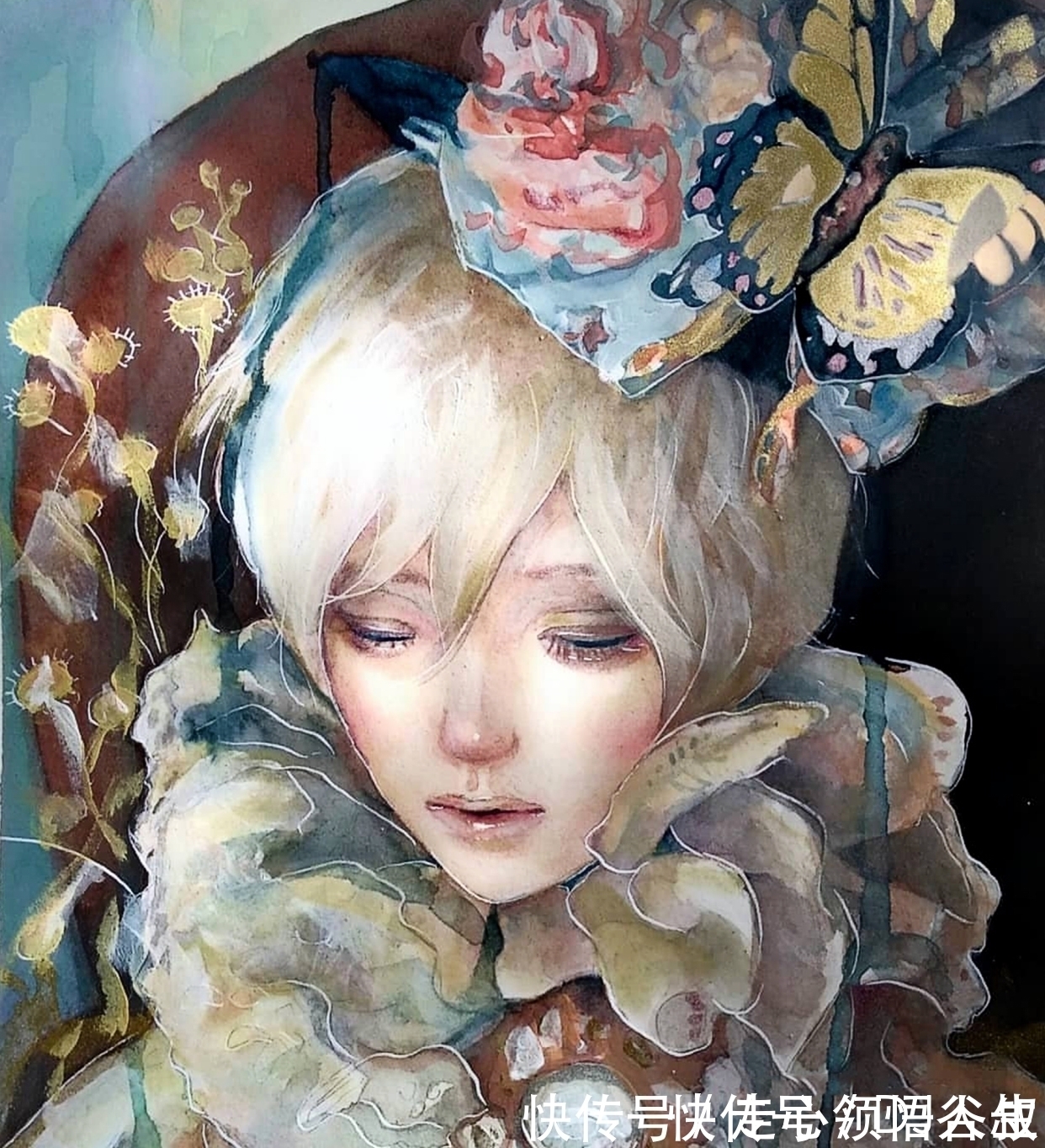 珀耳塞福涅&寂静宇宙中的明眸:色彩与金箔的交融,插画家卡法西斯的神话四季