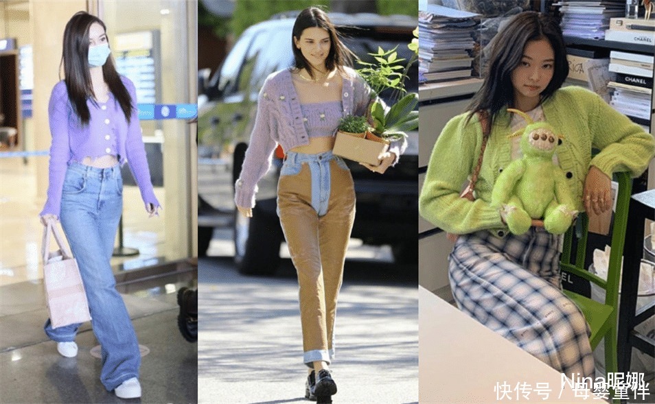 针织|55岁于文华在家做饭真时髦,穿开衫露黑色打底身段苗条,罕见大红唇太抢镜