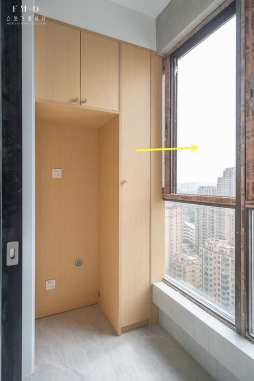 洗衣柜|没点远见压根想不到这招:阳台窗户往内开,柜子做L型,一举两得