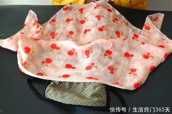 老婆太有才了，口罩上缝一条丝巾，解决了很多女性朋友的大烦恼