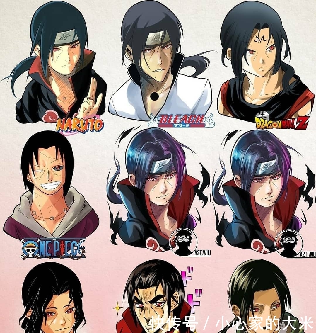 jojo|不同画风的动漫人物，五条悟帅到极致，鸣人过于可爱