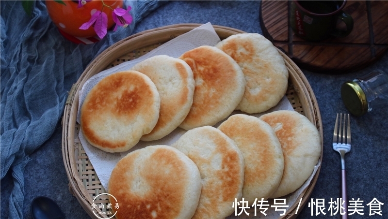 面包|发面饼新做法,低糖又简单,暄软蓬松有嚼劲,比面包还好吃