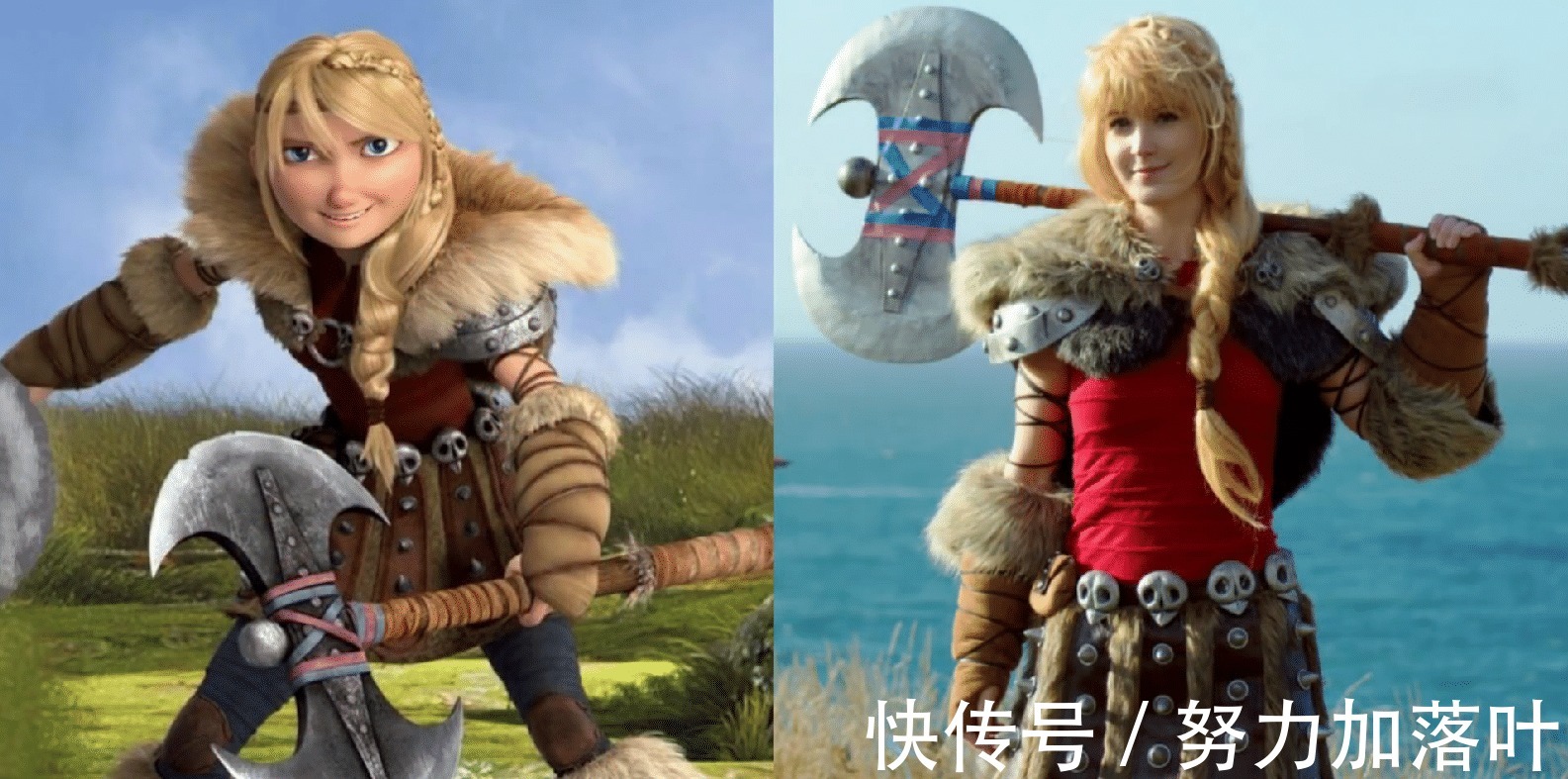 cos|驯龙高手COS小嗝嗝英俊帅气，亚丝翠COS作品超越原作