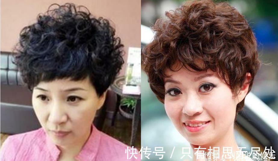 卷发|为什么女人老了都喜欢剪短发烫卷发?短发好打理显发量,也更减龄