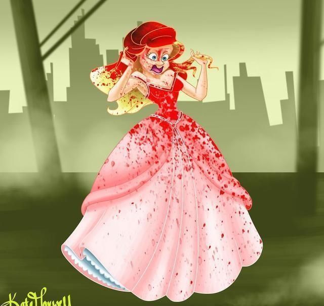 白雪公主#迪士尼公主变成恐怖“怪物”,丧尸让人害怕,吸血鬼画风妖娆