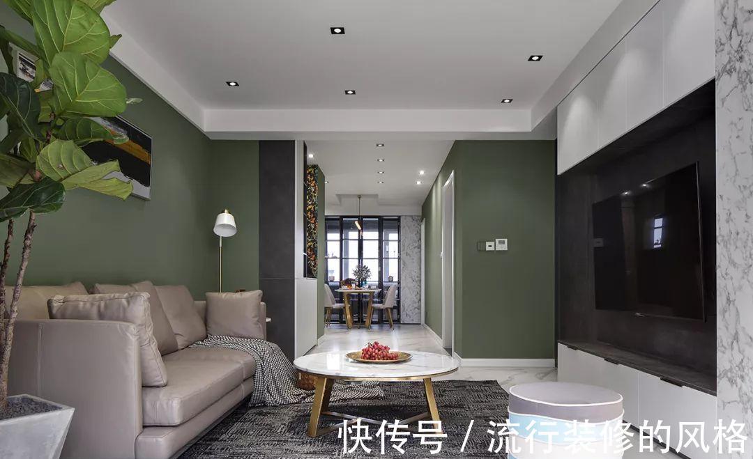 轻奢范|125㎡现代简约风，时尚又优雅，复古绿也能装出轻奢范！