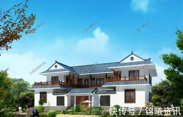中式|对称式传统中式二层别墅,流传千年准没错,农村就应该建这种房子