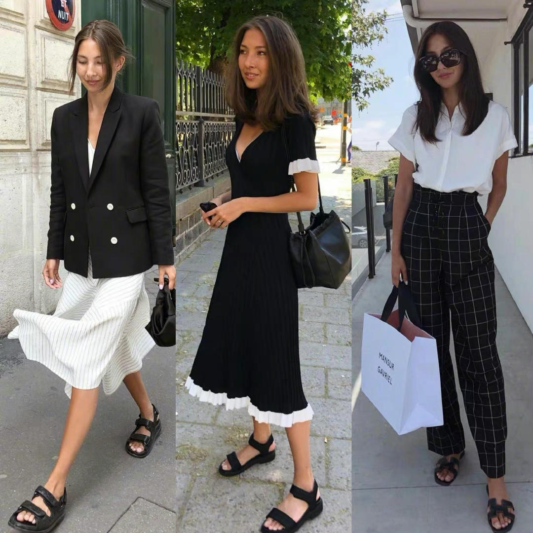 小蛮腰|欧美小姐姐如何玩转经典黑白配,散发热辣的性感,基础色也很时尚