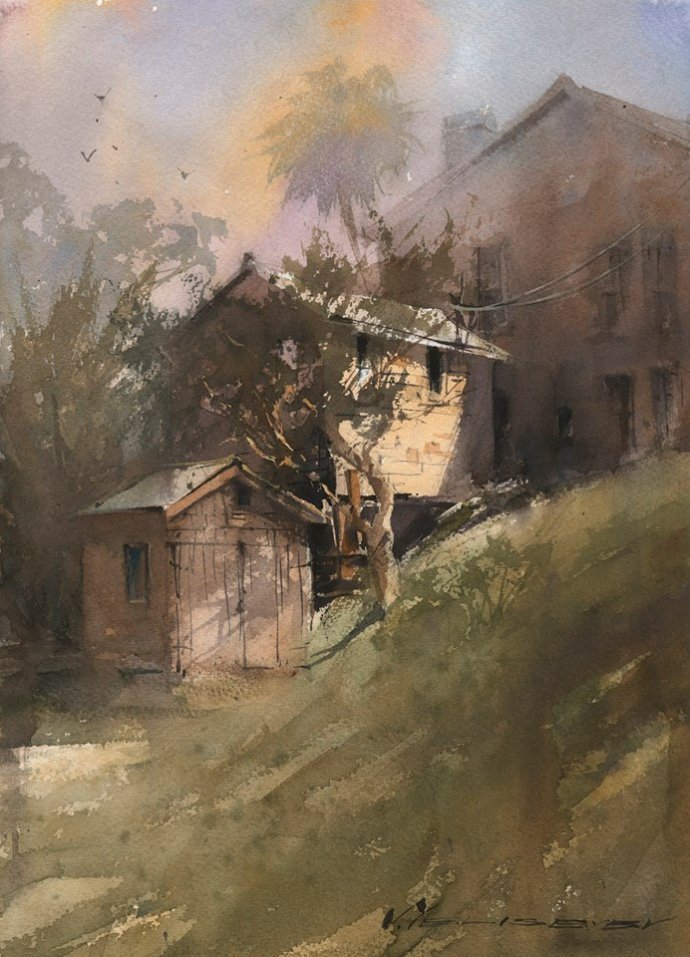 弗拉迪斯拉夫!印象水彩/美国当代艺术家弗拉迪斯拉夫水彩作品