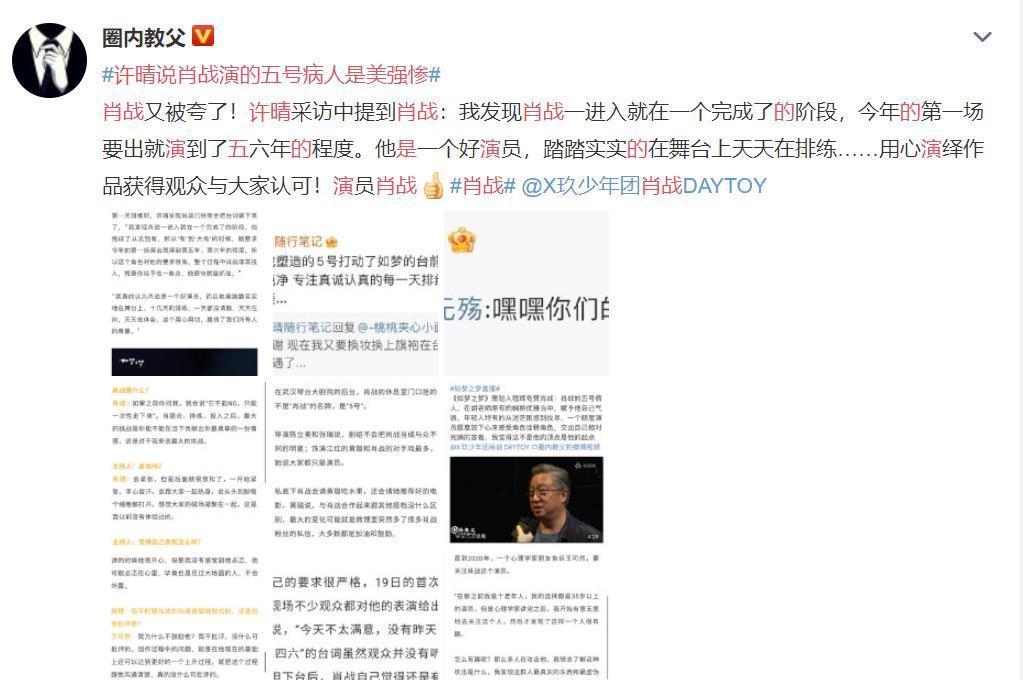 许晴 《如梦之梦》里面肖战的表现,专业