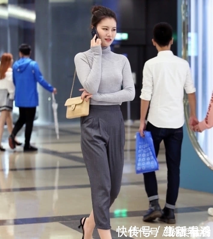 扎丸子头 别轻易尝试“泥土裤”,小姐姐不仅穿出小肚子,还胖出“树干腿”