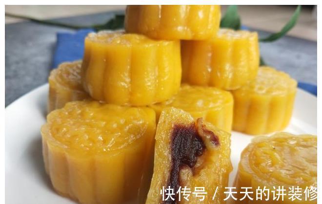 制作过程|不用烤箱蒸出来的南瓜月饼，无油少糖不上火，老人孩子吃更健康