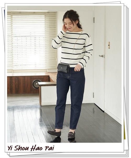 简单经典,休闲时尚!牛仔裤+针织衫的20种流行轻熟搭配示例