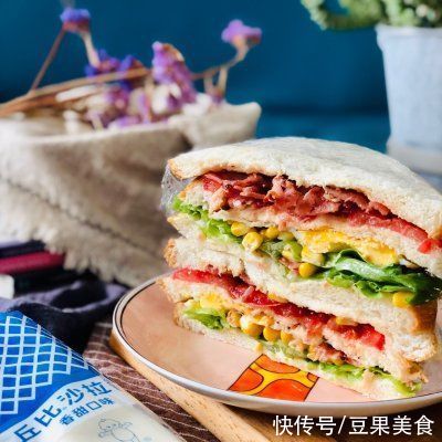 米饭|#丘比三明治#香煎培根三明治这样做，秒变米饭杀手