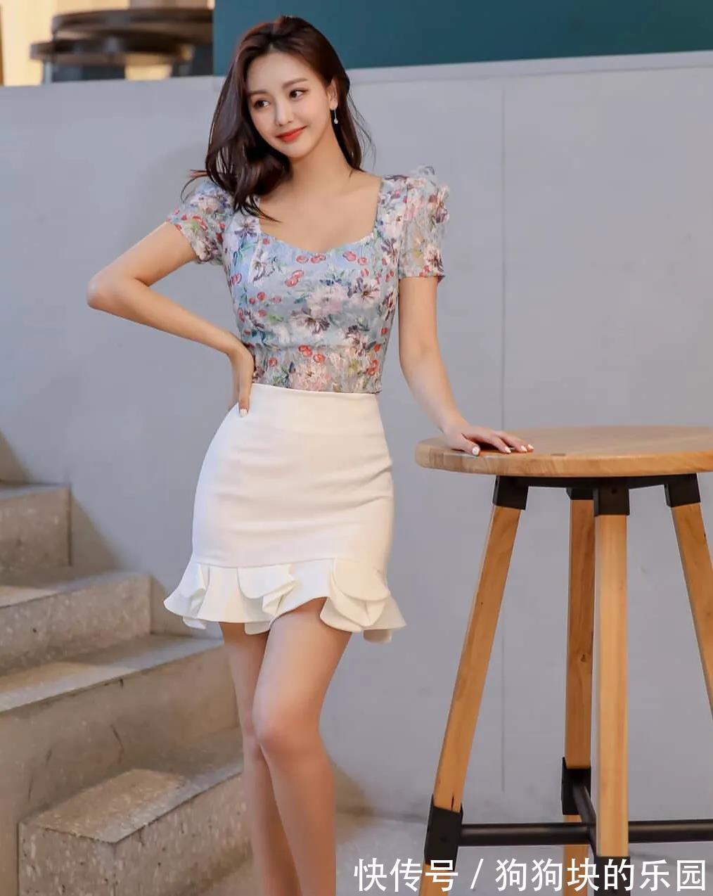 女神|上班不知道穿什么,不妨试试短袖衬衫配短裙,秒变办公室女神