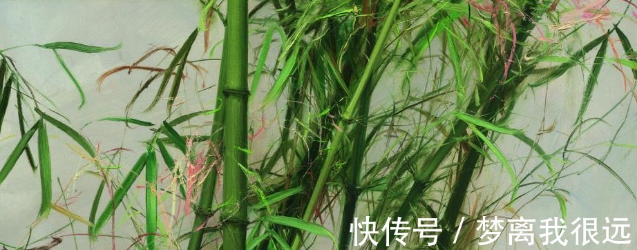 竹子#冷军画油画竹子,画一幅不过瘾连着画四幅,一幅卖了500万!