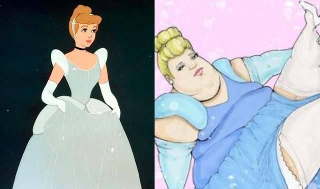 变胖|迪士尼公主集体变胖，艾莎变成一个“球”，你还会爱她们吗
