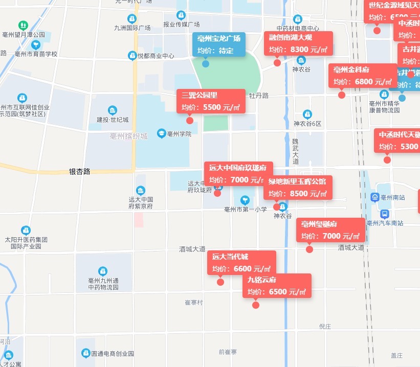 安徽|安徽亳州:36家楼盘在售,每平方米竟然可以相差2300!