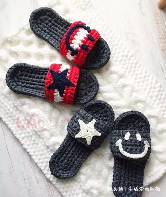 拖鞋&家里有织女，拖鞋不用买，布条钩一双好看又好穿！手工编织附教程