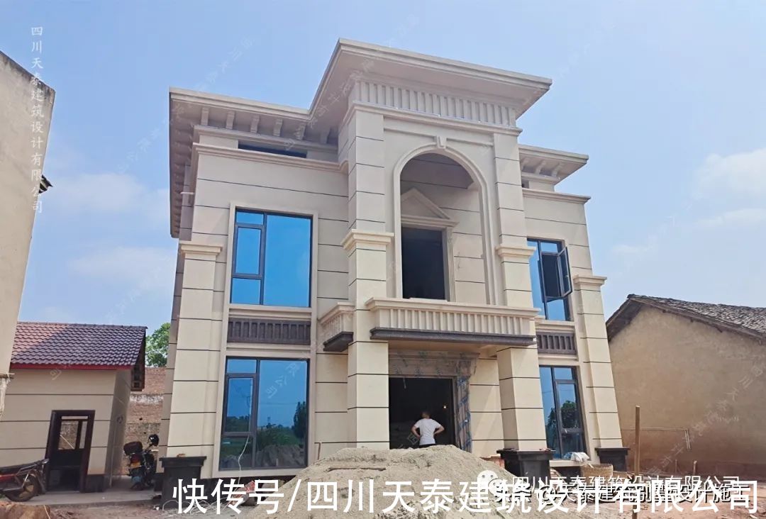 完工|四川自贡三层欧式乡村别墅完工实景 农村别墅自建房 自贡施工队