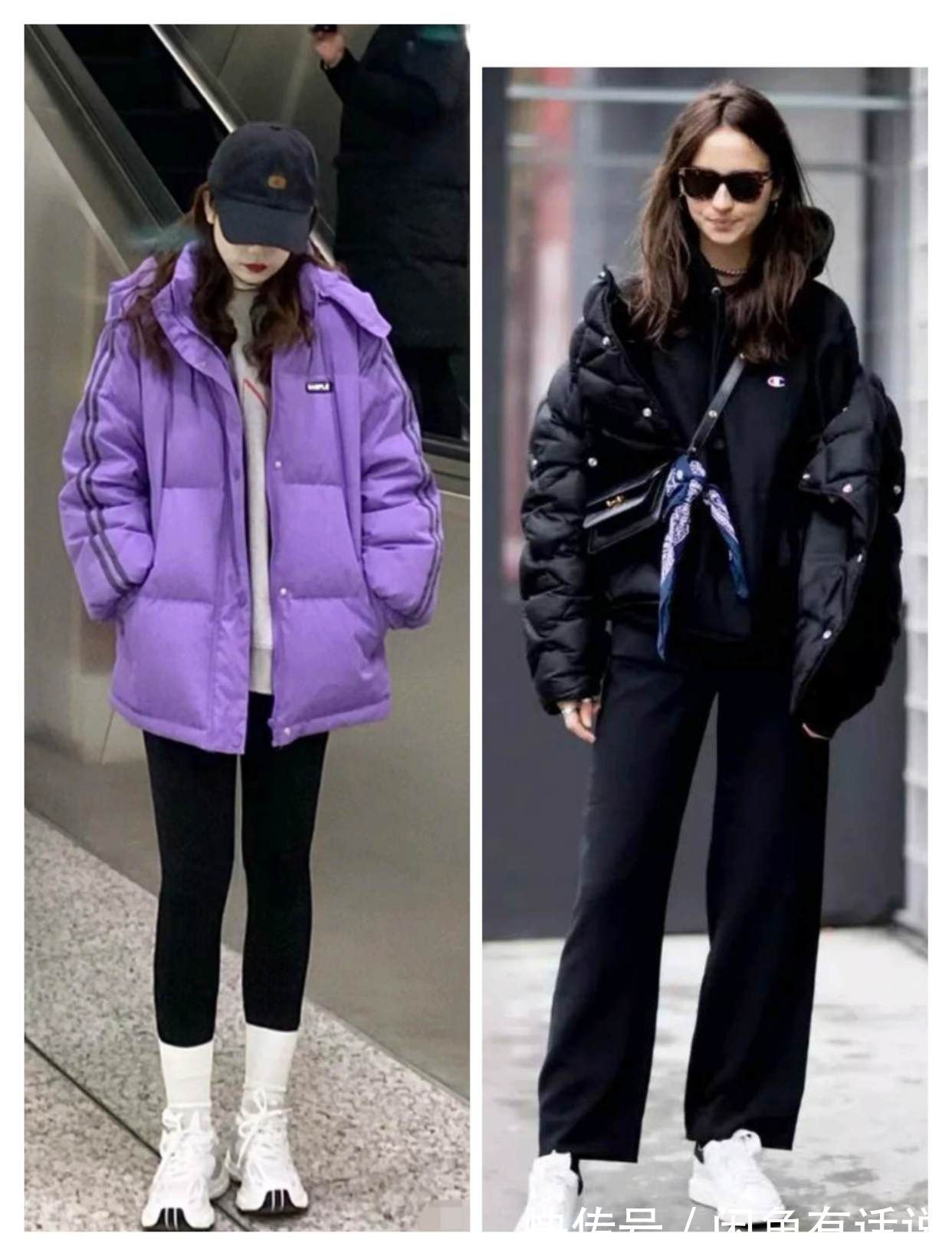 鲨鱼裤|羽绒服+阔腿裤过时了,现在流行搭配“鲨鱼裤”,上松下紧更时髦