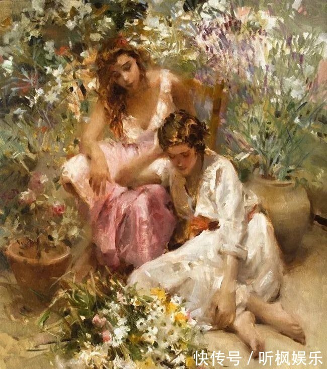 瓦伦西亚$西班牙艺术家尼迪亚笔下的女人,美得像花一样尽情地绽放