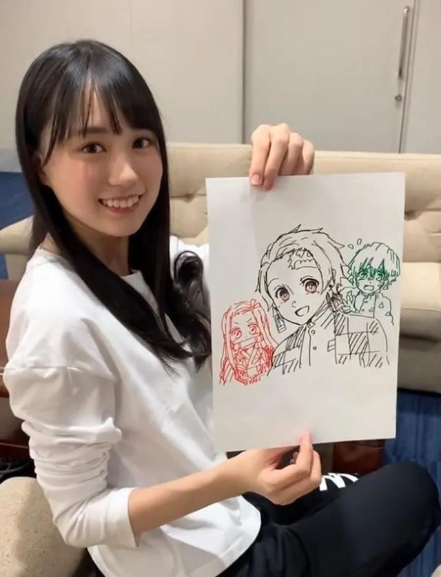 乃木坂46贺喜遥香画《鬼灭之刃》人物，网友点赞画得真棒！