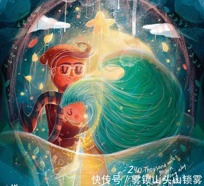 色彩|童趣的手绘插画,极具想象力的构图,近似相同的色彩