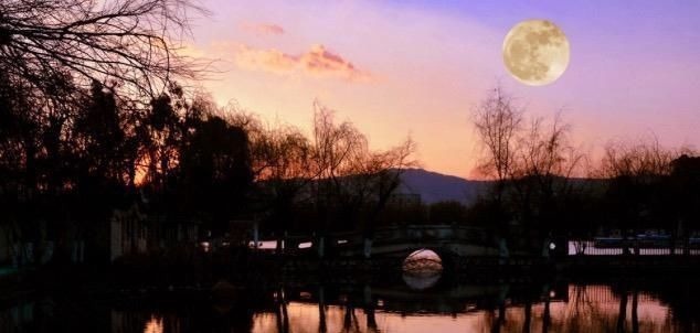 月亮&杨万里在家中望月,突发奇想写下一首诗,短短4句,令人赞叹不已