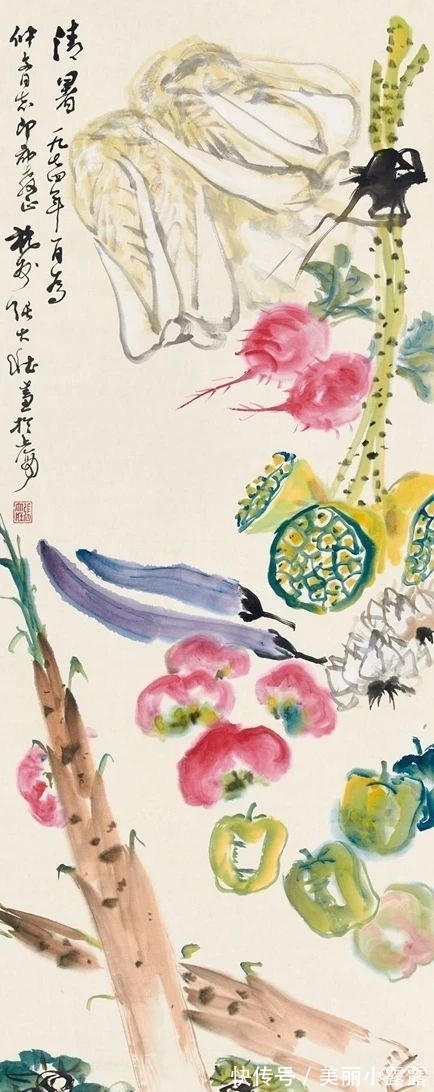 笔下|「津门网」张大壮笔下的瓜果桃李十分新鲜,又有家常味道耐人寻味