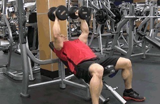 胸肌|上斜卧推末尾,加入1个哑铃飞鸟动作,更有效刺激上胸肌肉