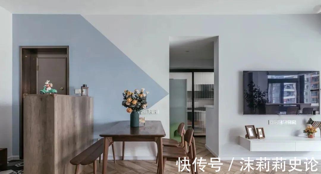 中性色|原来墙面现在流行几何拼色装,层次感明显,也增添了趣味性!