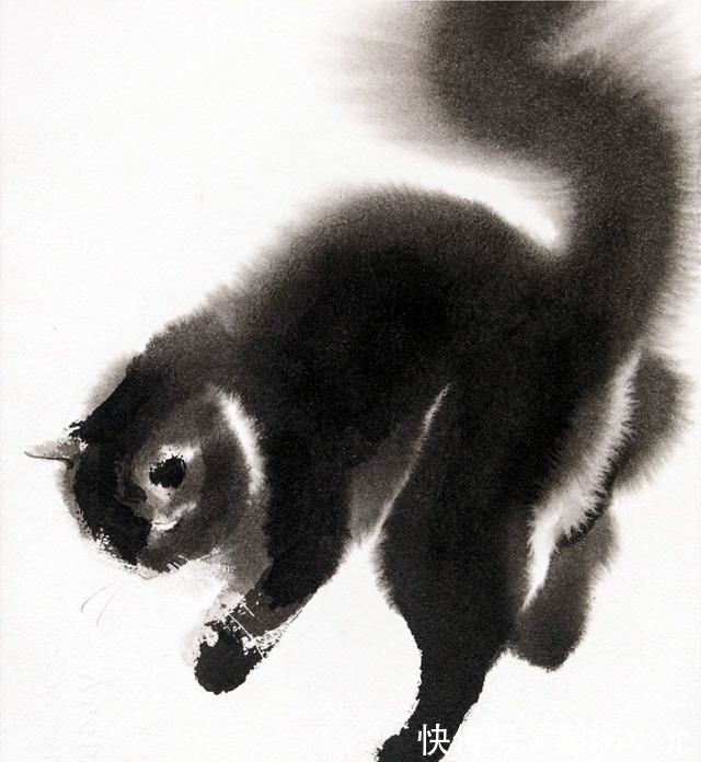 动物&水墨是中国传统绘画,老外用它画动物——别说另有一番意境