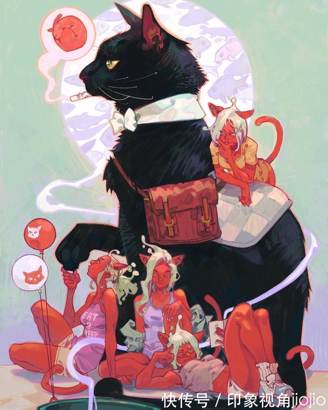 插画@耐人寻味的浮生绘影,充满强烈的美漫元素,有着吸引人的魄力