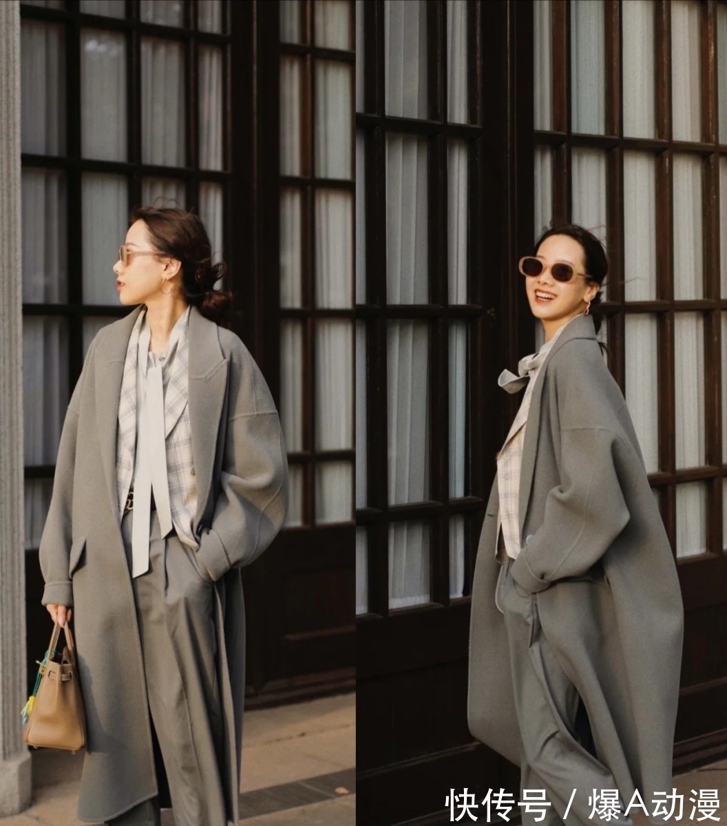 长大衣 40、50岁女人,试试冬季超火的“同色系”穿搭,简约大气显年轻