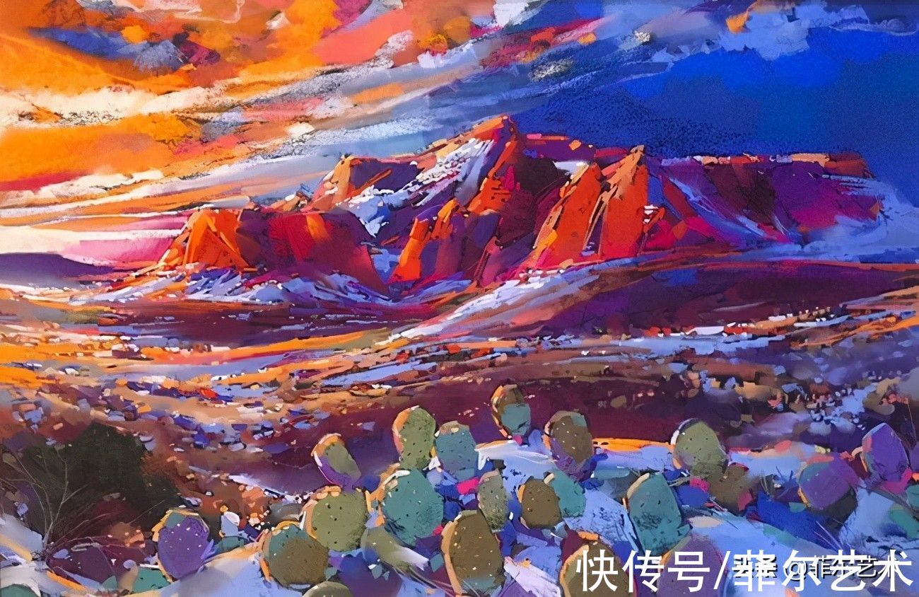 mich美国画家迈克尔风景油画作品用色大胆、明亮,传达出一种乐观精神